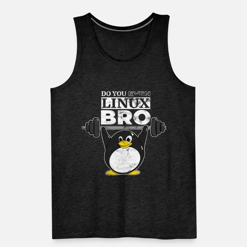 Do You Even Linux Bro Linux Pinguin hebt Gewichte Männer Premium Bio Tank Top