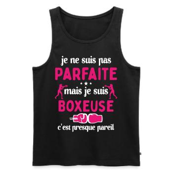 Pas parfaite mais Boxeuse Cadeau Sportif - Débardeur bio Premium Homme - noir - Devant - Michal (187cm)