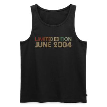 18ème anniversaire Juin millésime 2004 idée cadeau - Débardeur bio Premium Homme - noir - Devant - Michal (187cm)