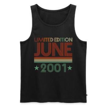 21. Geburtstag Juni Jahrgang 2001 Geschenkidee - Männer Premium Bio Tank Top - Schwarz - Vorne - Michal (187cm)