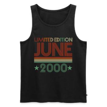 22. Geburtstag Juni Jahrgang 2000 Geschenkidee - Männer Premium Bio Tank Top - Schwarz - Vorne - Michal (187cm)