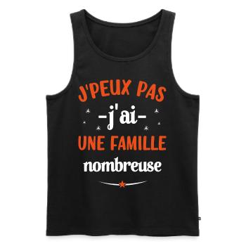 J'peux pas j'ai une famille nombreuse - Débardeur bio Premium Homme - noir - Devant - Michal (187cm)