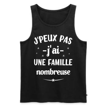 J'peux pas j'ai une famille nombreuse - Débardeur bio Premium Homme - noir - Devant - Michal (187cm)
