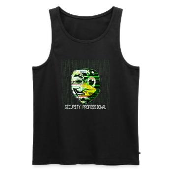 Cyber Security Professional Hacker Maske Linux - Männer Premium Bio Tank Top - Schwarz - Vorne - AI Model Male 178 light (178cm)