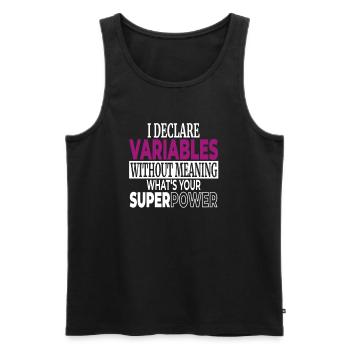 Programmierer Humor Variabeln ohne Bedeutung mein - Männer Premium Bio Tank Top - Schwarz - Vorne - AI Model Male 178 light (178cm)