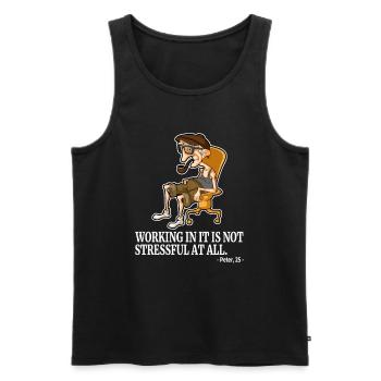 IT Humor Arbeit mit Computer ist nicht anstrengend - Männer Premium Bio Tank Top - Schwarz - Vorne - AI Model Male 178 light (178cm)