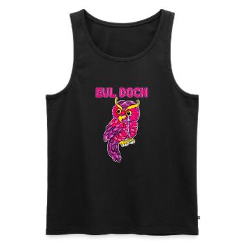 Niedliche Traurige Pinke Eule Eul Doch - Männer Premium Bio Tank Top - Schwarz - Vorne - Michal (187cm)