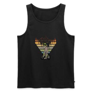 Faultier auf MTB Mountain Bike slow Biker - Männer Premium Bio Tank Top - Schwarz - Vorne - AI Model Male 178 light (178cm)