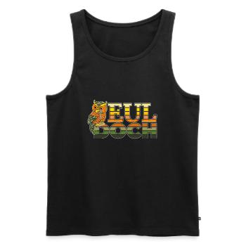 Eul Doch Retro Color Eule - Männer Premium Bio Tank Top - Schwarz - Vorne - AI Model Male 178 light (178cm)
