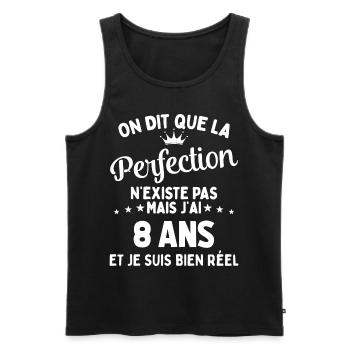 J'ai 8 Ans et je suis bien réel - perfection - Débardeur bio Premium Homme - noir - Devant - Michal (187cm)