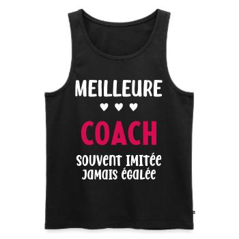 Femme Meilleure Coach Humour entraineuse Cadeau - Débardeur bio Premium Homme - noir - Devant - Michal (187cm)