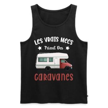 Les Vrais Mecs Trient Des Caravanes - Débardeur bio Premium Homme - noir - Devant - Michal (187cm)