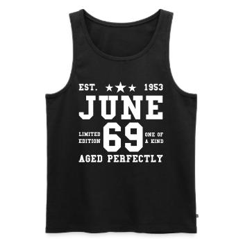 69. Geburtstag Juni Jahrgang 1953 Geschenkidee - Männer Premium Bio Tank Top - Schwarz - Vorne - AI Model Male 178 light (178cm)