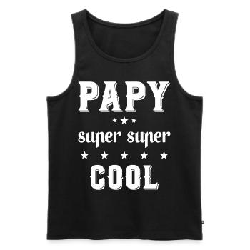 Papy super cool Cadeau drôle de grand-père - Débardeur bio Premium Homme - noir - Devant - Michal (187cm)