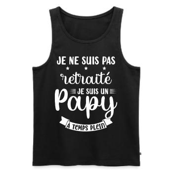 Je ne suis pas Retraité je suis un Papy - Débardeur bio Premium Homme - noir - Devant - Michal (187cm)