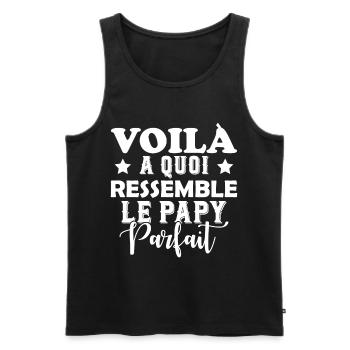 Voila À Quoi Ressemble Le Papy Parfait - Débardeur bio Premium Homme - noir - Devant - Michal (187cm)