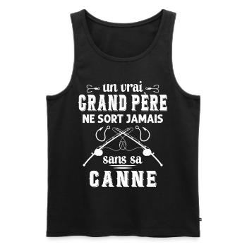 Un vrai Grand Père Pêcheur - Débardeur bio Premium Homme - noir - Devant - Michal (187cm)