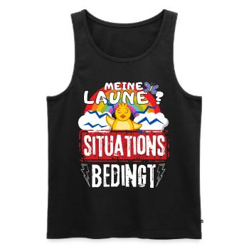 miese Laune Choleriker und Stimmungsschwankungen - Männer Premium Bio Tank Top - Schwarz - Vorne - AI Model Male 178 light (178cm)