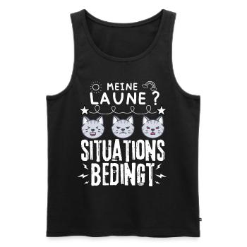 miese Laune Choleriker und Katzen - Männer Premium Bio Tank Top - Schwarz - Vorne - AI Model Male 178 light (178cm)