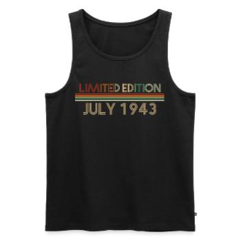 79th birthday July born 1943 Gift idea - Men's Premium Organic Tank Top - black - Front - Michal (187cm)