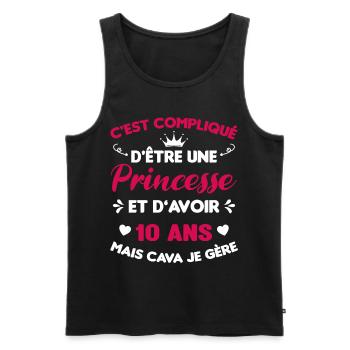 Je Suis Une Princesse Et J'ai 10 Ans Cadeau Humour - Débardeur bio Premium Homme - noir - Devant - Michal (187cm)