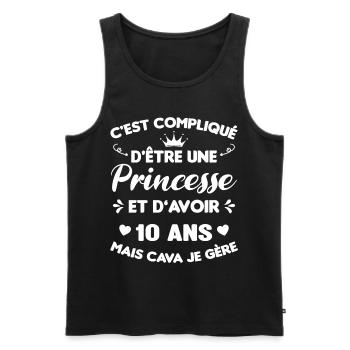 Je Suis Une Princesse Et J'ai 10 Ans Cadeau Humour - Débardeur bio Premium Homme - noir - Devant - Michal (187cm)