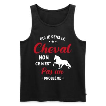 Oui Je Sens Le Cheval non ce n est pas un problème - Débardeur bio Premium Homme - noir - Devant - Michal (187cm)