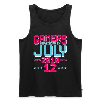 12th Birthday July Vintage 2010 Gamer - Men's Premium Organic Tank Top - black - Front - AI Model Male 178 light (178cm)