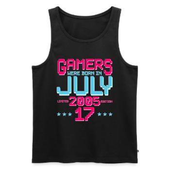 17ème Anniversaire Juillet Vintage 2005 Gamer - Débardeur bio Premium Homme - noir - Devant - Michal (187cm)