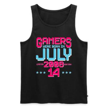 14. Geburtstag Juli Jahrgang 2008 Gamer - Männer Premium Bio Tank Top - Schwarz - Vorne - AI Model Male 178 light (178cm)