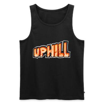 eMTB Fahrer lieben auch das Uphill fahren - Männer Premium Bio Tank Top - Schwarz - Vorne - AI Model Male 178 light (178cm)