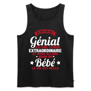 Je suis un mec génial j'ai une femme extraordinair - Débardeur bio Premium Homme - noir - Devant - Michal (187cm)
