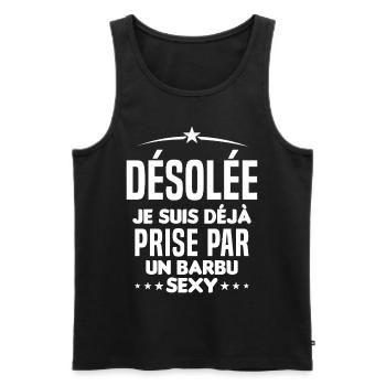 Désolée je suis déjà prise par un barbu sexy - Débardeur bio Premium Homme - noir - Devant - Michal (187cm)
