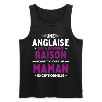 Une anglaise donne toujours maman exceptionnelle - Débardeur bio Premium Homme - noir - Devant - Michal (187cm)