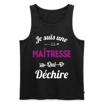 je suis une maîtresse qui déchire cadeau maîtresse - Débardeur bio Premium Homme - noir - Devant - Michal (187cm)