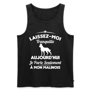 Je parle seulement à mon Malinois - Débardeur bio Premium Homme - noir - Devant - AI Model Male 178 light (178cm)