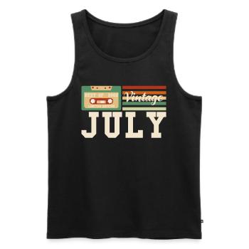20. Geburtstag Juli Jahrgang 2002 Geschenkidee - Männer Premium Bio Tank Top - Schwarz - Vorne - Michal (187cm)