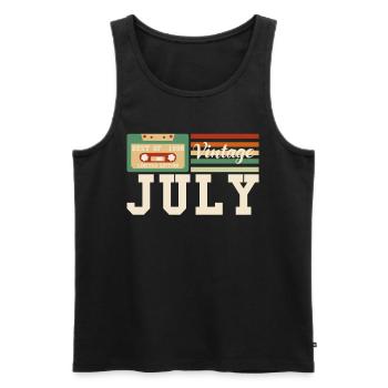 24th birthday July born 1998 Gift idea - Men's Premium Organic Tank Top - black - Front - AI Model Male 178 light (178cm)