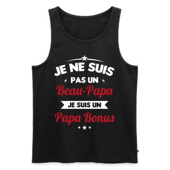 Je ne suis pas un beau-papa je suis un papa bonus - Débardeur bio Premium Homme - noir - Devant - Michal (187cm)