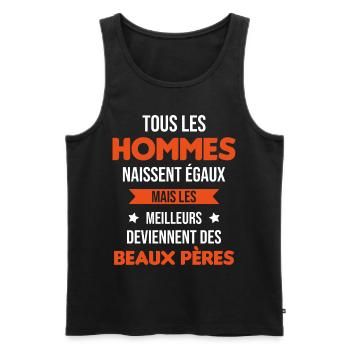 les meilleurs deviennent des beaux pères Cadeau - Débardeur bio Premium Homme - noir - Devant - AI Model Male 178 light (178cm)