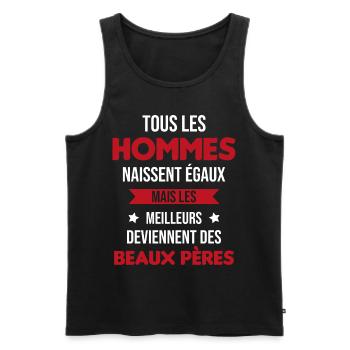 les meilleurs deviennent des beaux pères Cadeau - Débardeur bio Premium Homme - noir - Devant - AI Model Male 178 light (178cm)