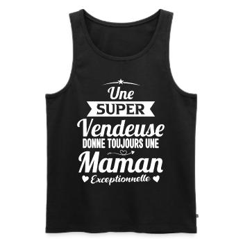 Vendeuse Future Maman Cadeau Drôle Annonce Mère - Débardeur bio Premium Homme - noir - Devant - Michal (187cm)