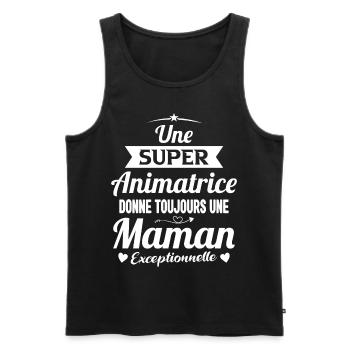 Animatrice future maman cadeau drôle annonce mère - Débardeur bio Premium Homme - noir - Devant - Michal (187cm)