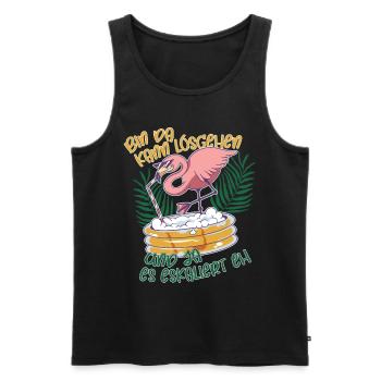 Flamingo bin da kann losgehen ja es eskaliert eh - Männer Premium Bio Tank Top - Schwarz - Vorne - Michal (187cm)