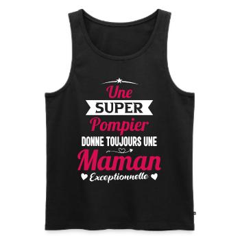 Super pompier maman sapeur pompier future mère - Débardeur bio Premium Homme - noir - Devant - Michal (187cm)