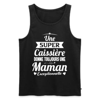 Caissière future maman cadeau fête des mères - Débardeur bio Premium Homme - noir - Devant - Michal (187cm)