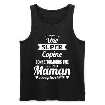 Copine future maman mère cadeau drôle naissance - Débardeur bio Premium Homme - noir - Devant - Michal (187cm)
