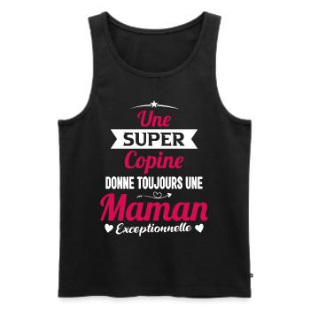 Copine future maman mère cadeau drôle naissance - Débardeur bio Premium Homme - noir - Devant - Michal (187cm)