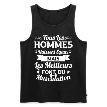 Hommes égaux les meilleurs font de la musculation - Débardeur bio Premium Homme - noir - Devant - Michal (187cm)