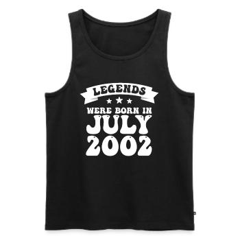 20. Geburtstag Juli Jahrgang 2002 Geschenkidee - Männer Premium Bio Tank Top - Schwarz - Vorne - Michal (187cm)